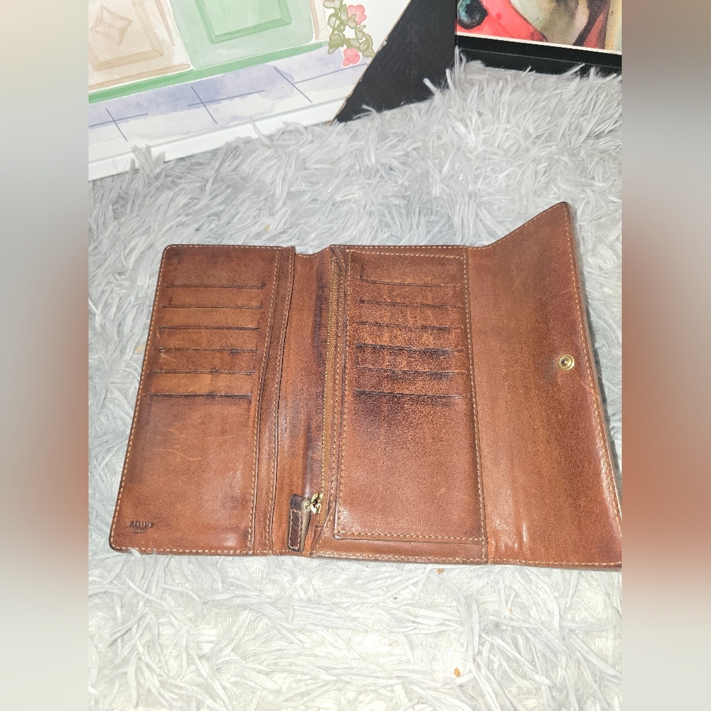 Celine Signiture Monogram Vintage Brown Long Snap Wallet (GOOD)✨️ - Picture 2 of 7